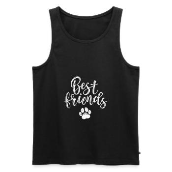 best friends dog dog pattes - Débardeur bio Premium Homme - noir - Devant - Michal (187cm)