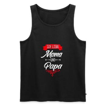 Ich liebe mama und papa - Männer Premium Bio Tank Top - Schwarz - Vorne - Michal (187cm)