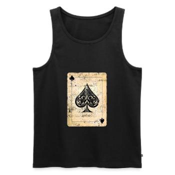 Poker Karte Pik As - Männer Premium Bio Tank Top - Schwarz - Vorne - AI Model Male 178 light (178cm)