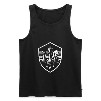Echecs 17 - Débardeur bio Premium Homme - noir - Devant - Michal (187cm)
