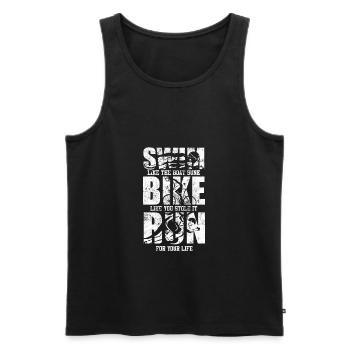 Triathlon triathlete - Men's Premium Organic Tank Top - black - Front - AI Model Male 178 light (178cm)