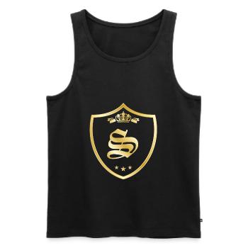 s buchstabe wappen gold - Männer Premium Bio Tank Top - Schwarz - Vorne - Michal (187cm)