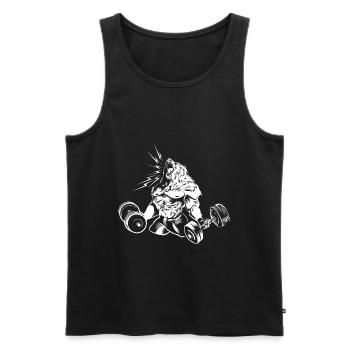 Ours Grizzly workout beast - Débardeur bio Premium Homme - noir - Devant - Michal (187cm)