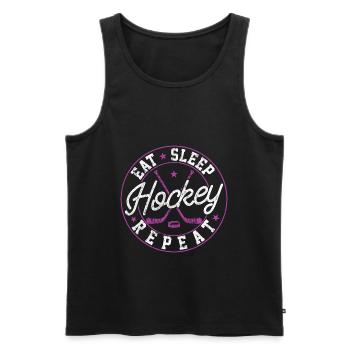 Hockey Nourriture Dormir Hockey Sur Glace Dire - Débardeur bio Premium Homme - noir - Devant - Michal (187cm)