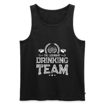 legendary drinking team - Men's Premium Organic Tank Top - black - Front - AI Model Male 178 light (178cm)