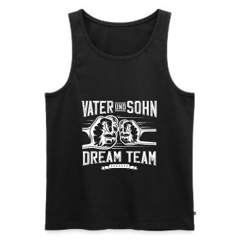 Vater sohn team - Männer Premium Bio Tank Top - Schwarz - Vorne - Michal (187cm)