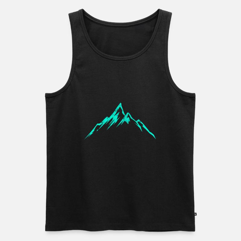 Mountain Berg Symbol - Männer Premium Bio Tank Top - Schwarz