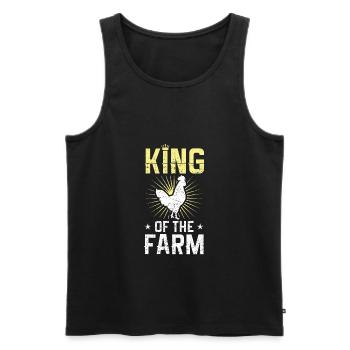 coq roi fermier - Débardeur bio Premium Homme - noir - Devant - Michal (187cm)