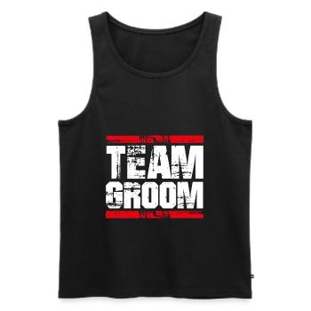 Team groom - Men's Premium Organic Tank Top - black - Front - Michal (187cm)