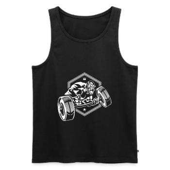 gorilla gym workout - Männer Premium Bio Tank Top - Schwarz - Vorne - Michal (187cm)