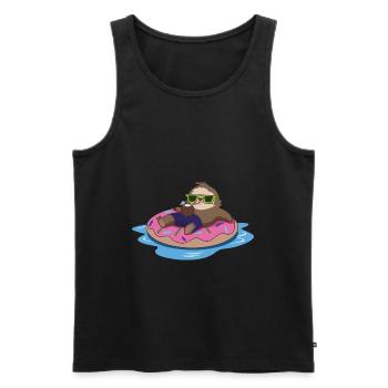 Sloth chill summer - Men's Premium Organic Tank Top - black - Front - AI Model Male 178 light (178cm)