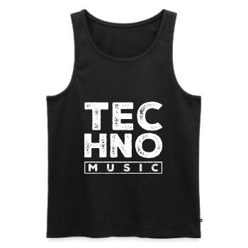 techno music - Männer Premium Bio Tank Top - Schwarz - Vorne - AI Model Male 178 light (178cm)