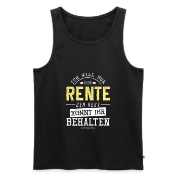 Rente Lustiger Spruch - Männer Premium Bio Tank Top - Schwarz - Vorne - Michal (187cm)
