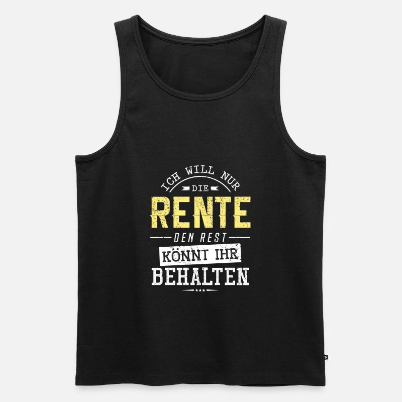 Rente Lustiger Spruch - Männer Premium Bio Tank Top - Schwarz