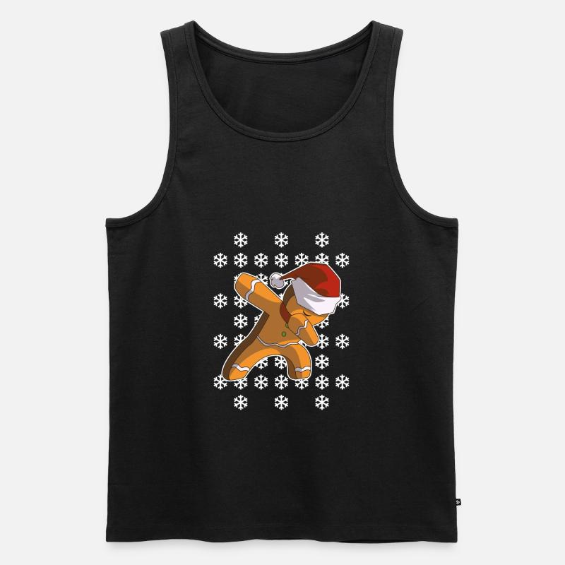 Lebkuchenmann Dab Weihnachten - Männer Premium Bio Tank Top - Schwarz