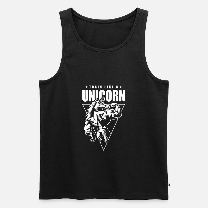 Training wie ein Einhorn - Männer Premium Bio Tank Top - Schwarz