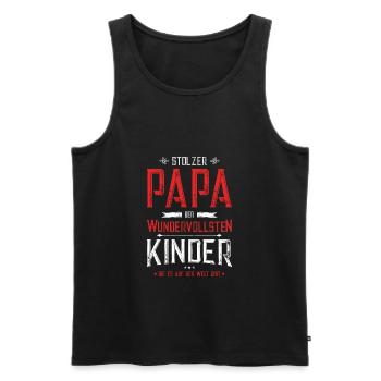 Stolzer Papa der Wundervollsten Kinder - Männer Premium Bio Tank Top - Schwarz - Vorne - AI Model Male 178 light (178cm)