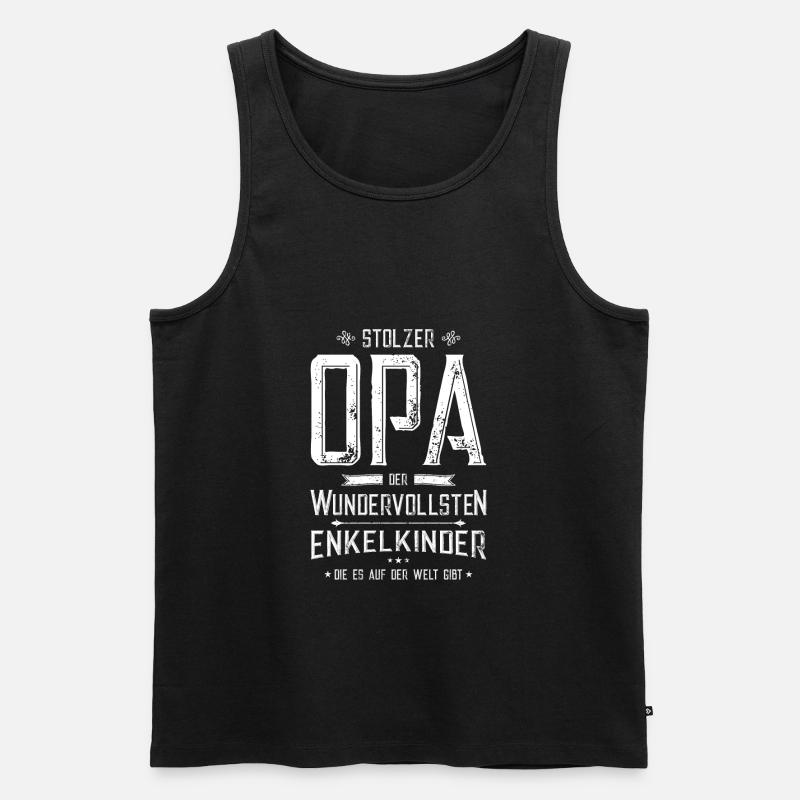 Stolzer Opa - Männer Premium Bio Tank Top - Schwarz