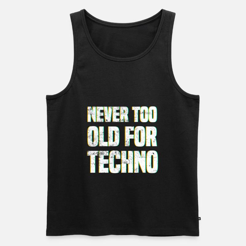 Techno Spruch - Männer Premium Bio Tank Top - Schwarz