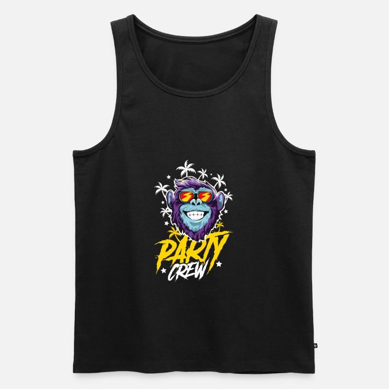 Affe Party Crew - Männer Premium Bio Tank Top - Schwarz