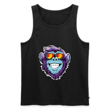 Affe Sonnenbrille Kopf Gesicht - Männer Premium Bio Tank Top - Schwarz - Vorne - AI Model Male 178 light (178cm)