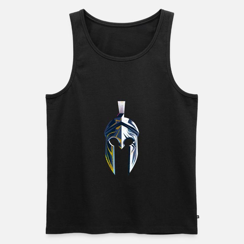 Spartaner helm - Männer Premium Bio Tank Top - Schwarz