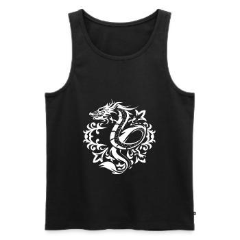 Ornements de dragon - Débardeur bio Premium Homme - noir - Devant - Michal (187cm)