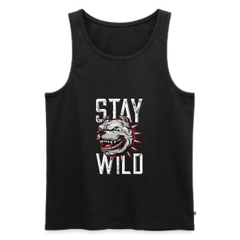 Dog Bulldog Wild - Men's Premium Organic Tank Top - black - Front - AI Model Male 178 light (178cm)