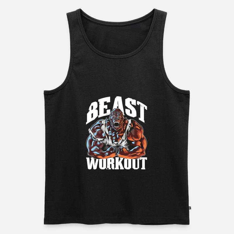 gorilla beast workout gym - Männer Premium Bio Tank Top - Schwarz