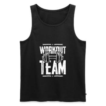 Entraînement fitness gym équipe - Débardeur bio Premium Homme - noir - Devant - AI Model Male 178 light (178cm)
