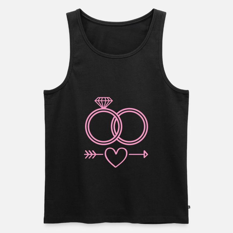 Eheringe Symbol Icon Ringe - Männer Premium Bio Tank Top - Schwarz