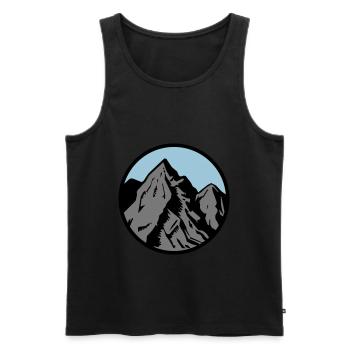 mountains symbol - Men's Premium Organic Tank Top - black - Front - Michal (187cm)