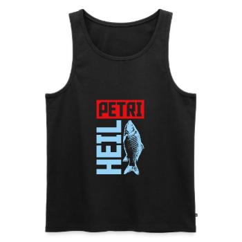 Petri Heil Fischen Angeln Spruch - Männer Premium Bio Tank Top - Schwarz - Vorne - Michal (187cm)