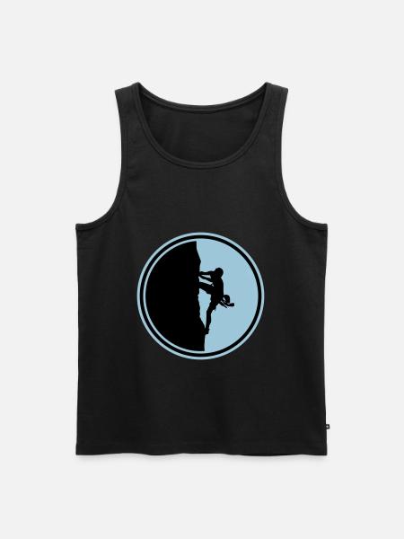 climbing mountaineering silhouette circle - Men's Premium Organic Tank Top - black