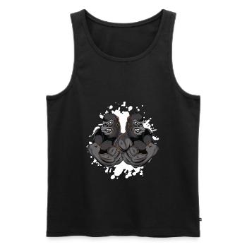 gorille muscles gym fitness bête - Débardeur bio Premium Homme - noir - Devant - Michal (187cm)
