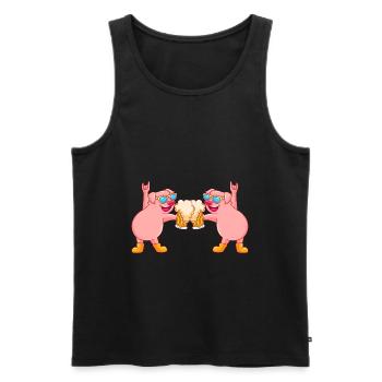 pig beer party sau team comic - Men's Premium Organic Tank Top - black - Front - AI Model Male 178 light (178cm)