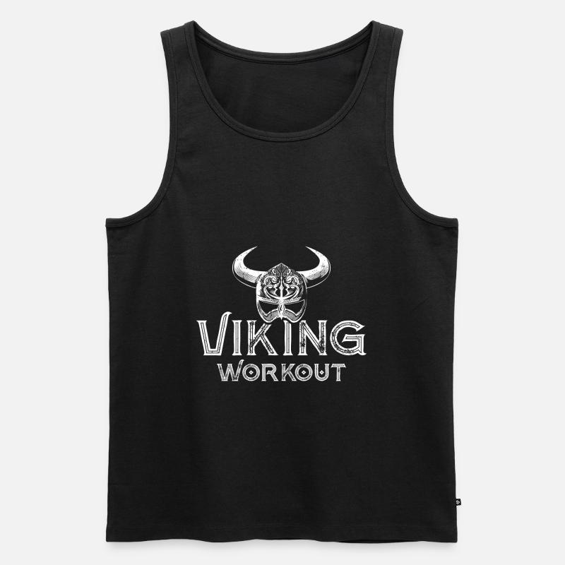 Wikinger Workout - Männer Premium Bio Tank Top - Schwarz