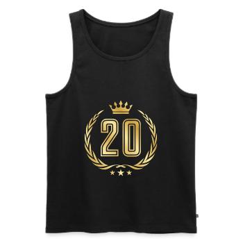 20 jahre gold kranz krone - Männer Premium Bio Tank Top - Schwarz - Vorne - Michal (187cm)