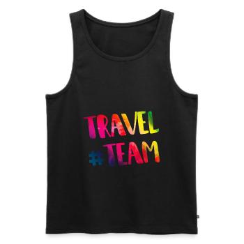 Travel travel team heart - Men's Premium Organic Tank Top - black - Front - Michal (187cm)