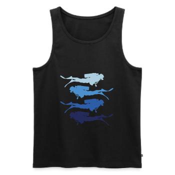 taucher silhouette - Männer Premium Bio Tank Top - Schwarz - Vorne - AI Model Male 178 light (178cm)