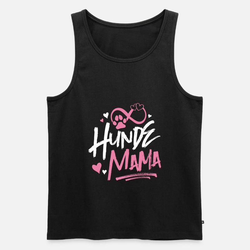 Hunde Mama Spruch - Männer Premium Bio Tank Top - Schwarz