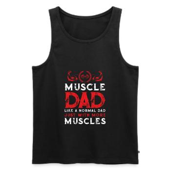 Muscle Papa Papa Fitness Gym - Débardeur bio Premium Homme - noir - Devant - Michal (187cm)