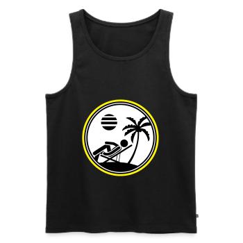Île symbole d’été Palme Chillen - Débardeur bio Premium Homme - noir - Devant - Michal (187cm)