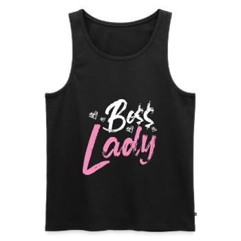 Boss Lady - Männer Premium Bio Tank Top - Schwarz - Vorne - Michal (187cm)