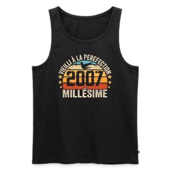 Jahrgang 2007 Retro Geburtstagsgeschenk 2007 - Männer Premium Bio Tank Top - Schwarz - Vorne - AI Model Male 178 light (178cm)