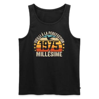 Jahrgang 1975 Retro 1975 Geburtstagsgeschenk - Männer Premium Bio Tank Top - Schwarz - Vorne - Michal (187cm)