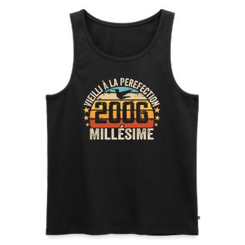 Jahrgang 2006 Retro Geburtstagsgeschenk 2006 - Männer Premium Bio Tank Top - Schwarz - Vorne - Michal (187cm)