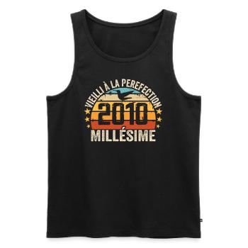 Vintage 2010 Retro Birthday Gift 2010 - Men's Premium Organic Tank Top - black - Front - Michal (187cm)