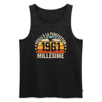 Vintage 1961 Retro 1961 Birthday Gift - Men's Premium Organic Tank Top - black - Front - AI Model Male 178 light (178cm)