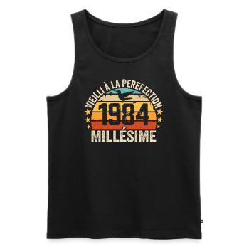 Jahrgang 1984 Retro 1984 Geburtstagsgeschenk - Männer Premium Bio Tank Top - Schwarz - Vorne - Michal (187cm)